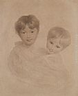 Portrait Sketch of Two Boys - Possibly George 3rd Marquees Townshend and his Younger Brother Charles